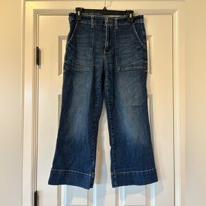 CAbi Dark Blue Crop Flare Jeans